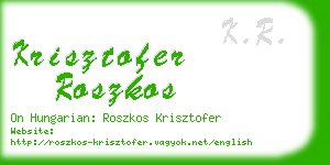 krisztofer roszkos business card